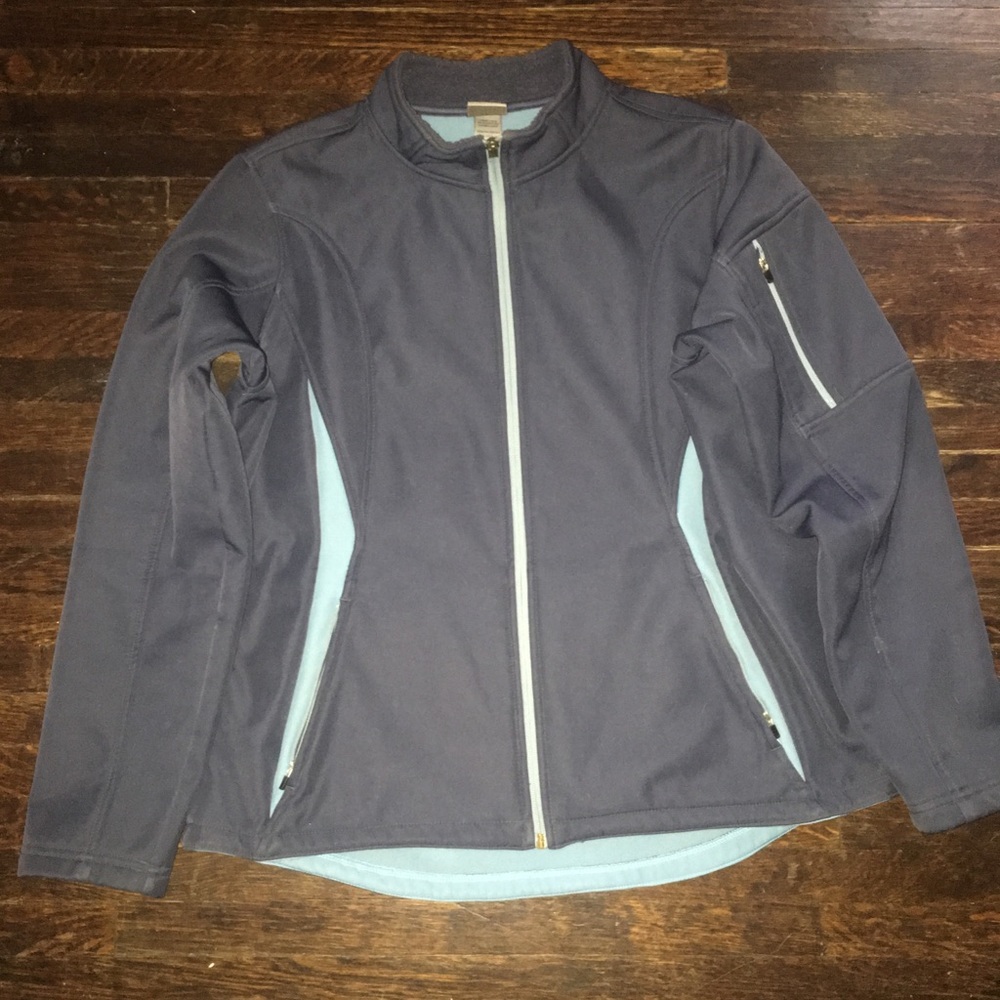 COLUMBIA WOMENS LARGE BLUE FLEECE JACKET